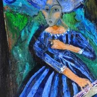 memoir in blue | mixed media on wood | 30x40 memoir in blue | mixed media on wood | 30x40