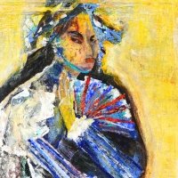 painter in disguise  |  mixed media on wood  |  24x48